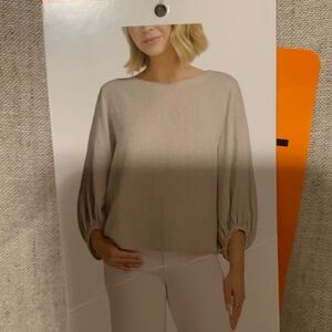 New Matty M Taupe Balloon-Sleeve Blouse. Size XXL